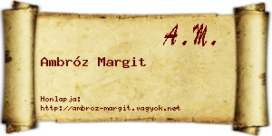 Ambróz Margit névjegykártya