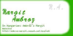 margit ambroz business card